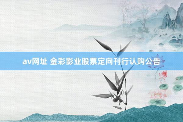 av网址 金彩影业股票定向刊行认购公告