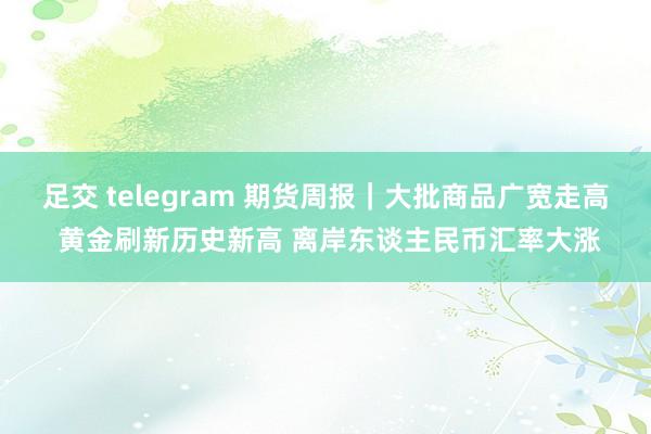 足交 telegram 期货周报｜大批商品广宽走高 黄金刷新历史新高 离岸东谈主民币汇率大涨