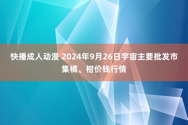 快播成人动漫 2024年9月26日宇宙主要批发市集橘、柑价钱行情