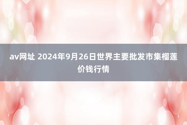 av网址 2024年9月26日世界主要批发市集榴莲价钱行情