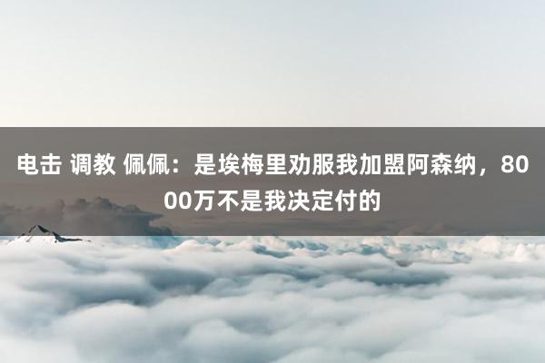 电击 调教 佩佩：是埃梅里劝服我加盟阿森纳，8000万不是我决定付的