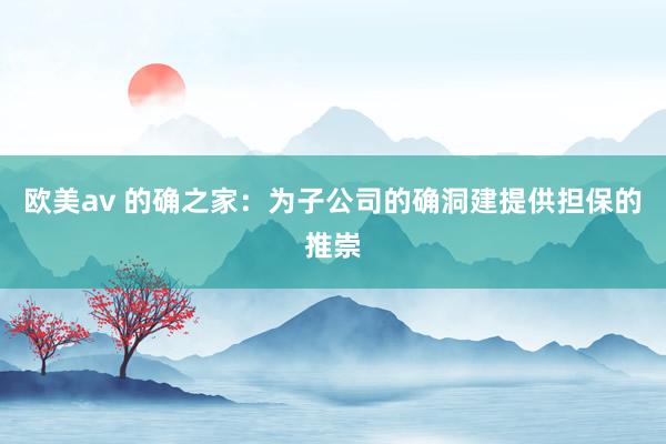 欧美av 的确之家：为子公司的确洞建提供担保的推崇