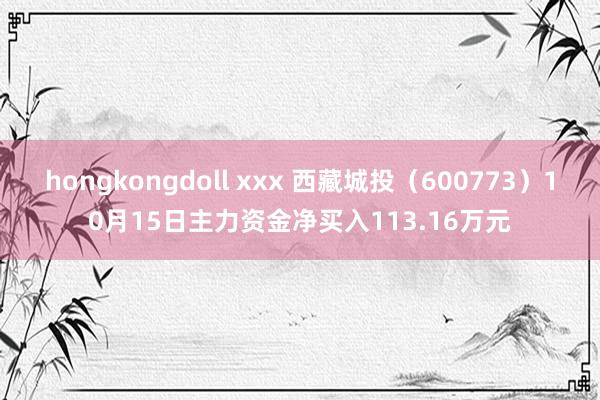 hongkongdoll xxx 西藏城投（600773）10月15日主力资金净买入113.16万元