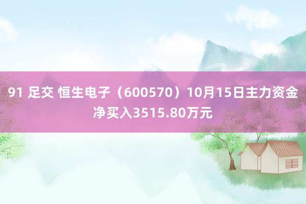 91 足交 恒生电子（600570）10月15日主力资金净买入3515.80万元