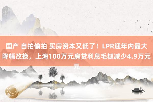 国产 自拍偷拍 买房资本又低了！LPR迎年内最大降幅改换，上海100万元房贷利息毛糙减少4.9万元