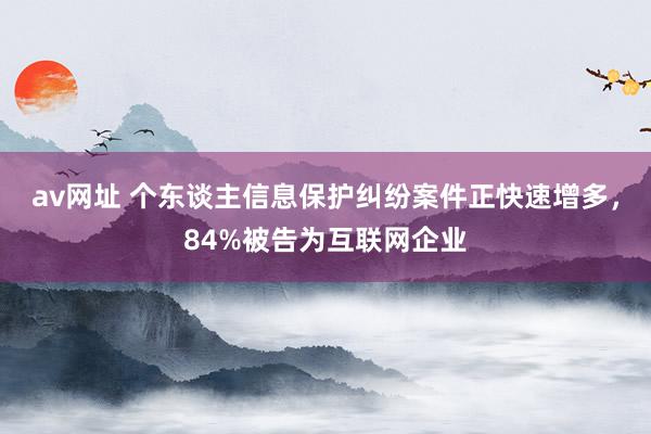 av网址 个东谈主信息保护纠纷案件正快速增多，84%被告为互联网企业