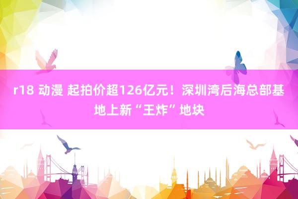 r18 动漫 起拍价超126亿元！深圳湾后海总部基地上新“王炸”地块