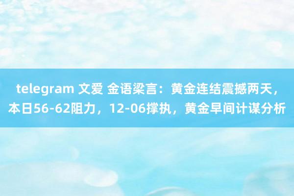 telegram 文爱 金语梁言：黄金连结震撼两天，本日56-62阻力，12-06撑执，黄金早间计谋分析