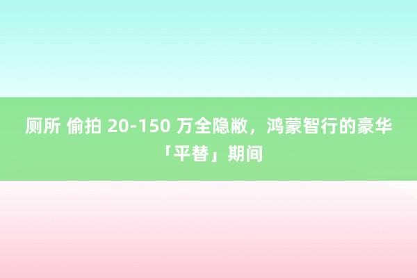 厕所 偷拍 20-150 万全隐敝，鸿蒙智行的豪华「平替」期间