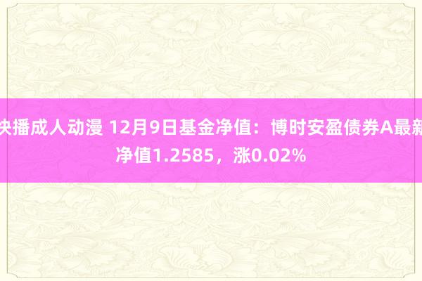 快播成人动漫 12月9日基金净值：博时安盈债券A最新净值1.2585，涨0.02%