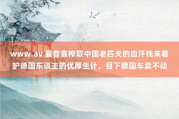 www.av 曩昔靠榨取中国老匹夫的血汗钱来看护德国东谈主的优厚生计，目下德国车卖不动