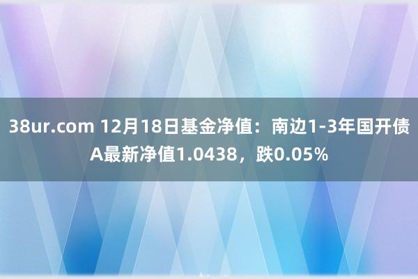 38ur.com 12月18日基金净值：南边1-3年国开债A最新净值1.0438，跌0.05%