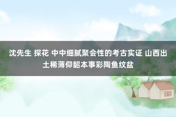 沈先生 探花 中中细腻聚会性的考古实证 山西出土稀薄仰韶本事彩陶鱼纹盆