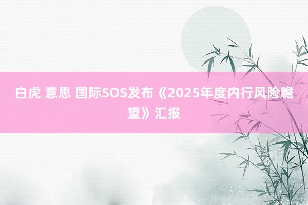 白虎 意思 国际SOS发布《2025年度内行风险瞻望》汇报