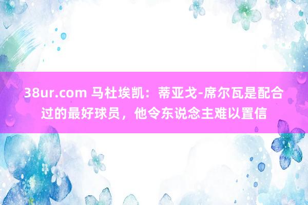 38ur.com 马杜埃凯：蒂亚戈-席尔瓦是配合过的最好球员，他令东说念主难以置信