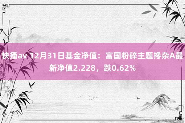 快播av 12月31日基金净值：富国粉碎主题搀杂A最新净值2.228，跌0.62%