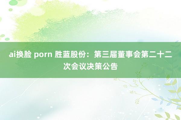 ai换脸 porn 胜蓝股份：第三届董事会第二十二次会议决策公告