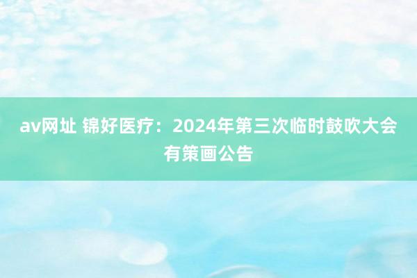 av网址 锦好医疗：2024年第三次临时鼓吹大会有策画公告