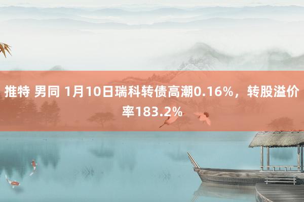 推特 男同 1月10日瑞科转债高潮0.16%，转股溢价率183.2%